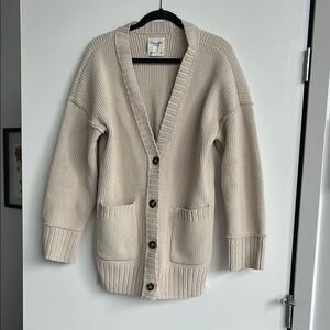 ABERCROMBIE Cream Chunky Knit Cardigan